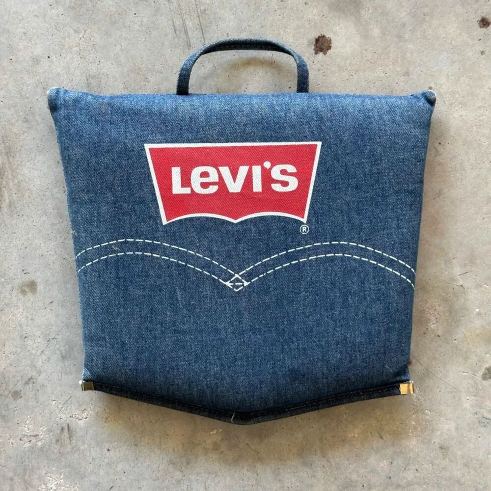 Vintage Levi's Denim Tote Bag Pillow